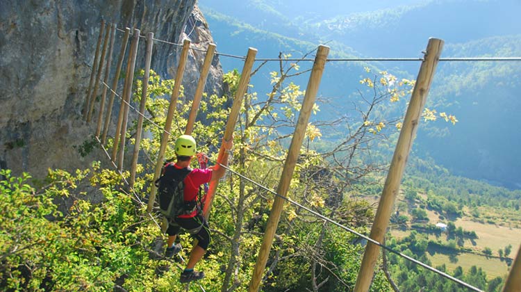 Pont des I à la Via ferrata de Florac